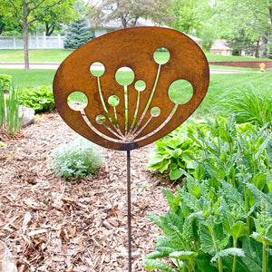 Whimsical garden sculpture - cow parsley