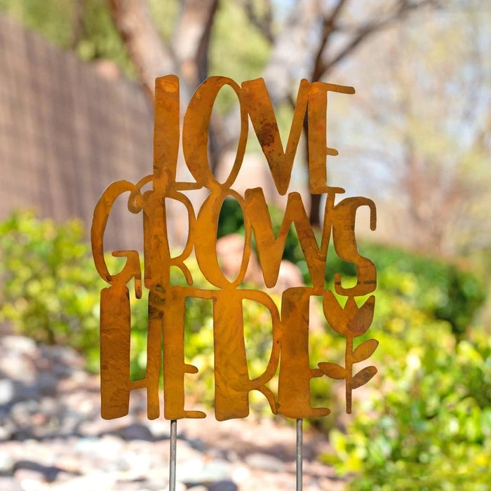 "Love Grows Here" Garden Stake