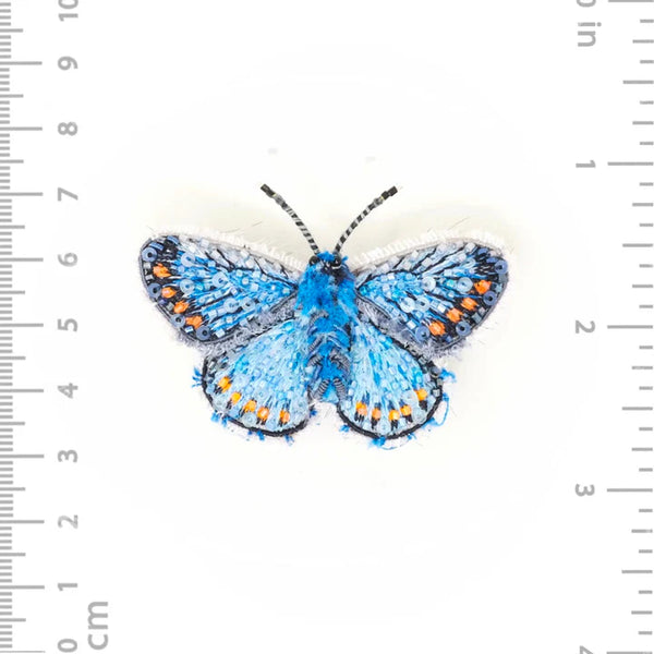 Adonis Blue Butterfly Brooch Pin