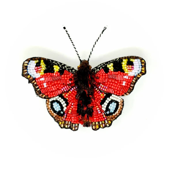 Red beaded butterfly broach