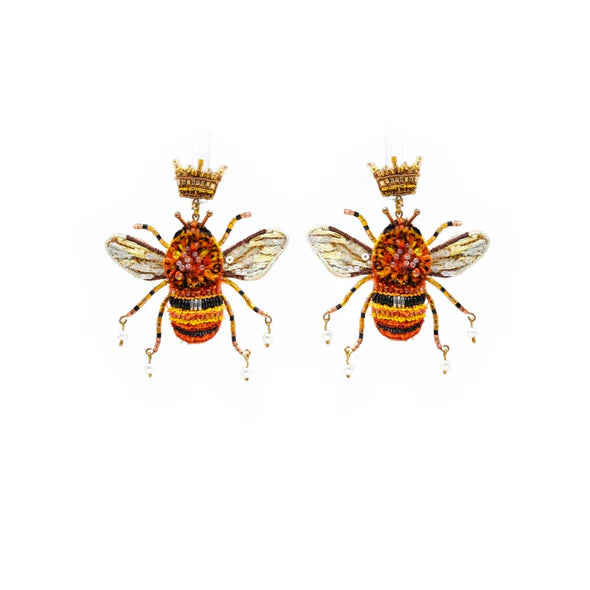 carder bee earrings