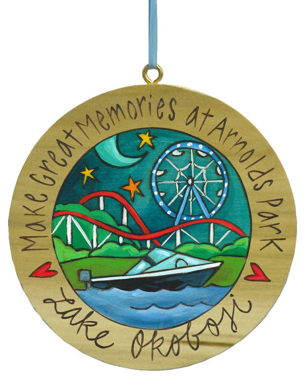 "Make Great Memories" Okoboji Circle Ornament