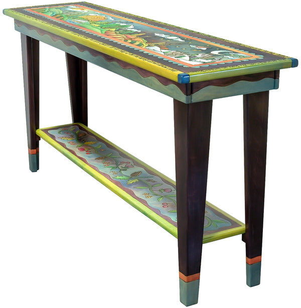 Lovely 5ft sofa table with four seasons motifs throughout