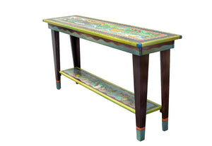 hand painted wood sofa table with colorful four seasons design