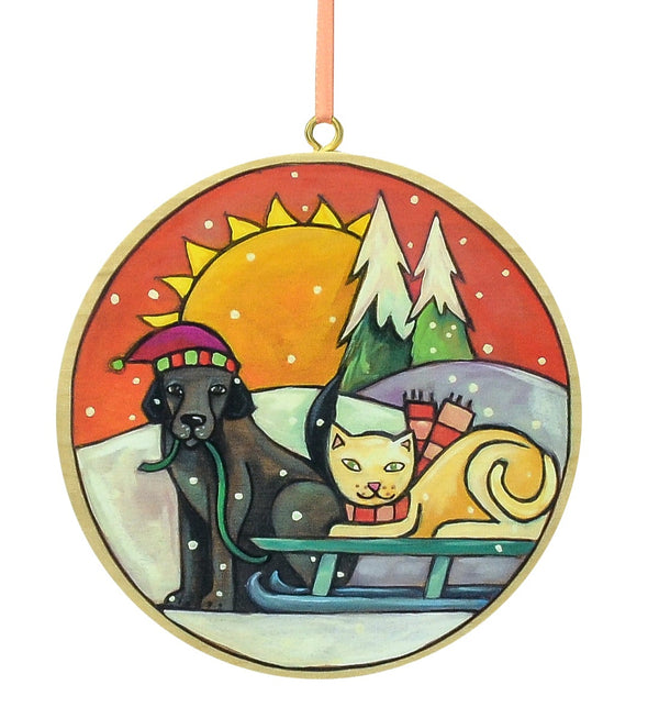 "Snow Fur-iends" Circle Ornament