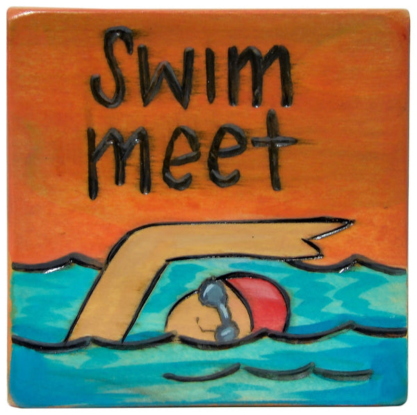 Large Perpetual Calendar Magnet | Swimming
