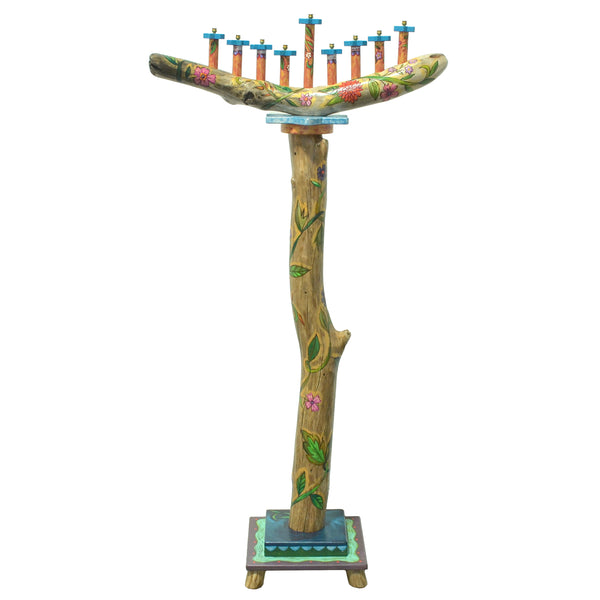 Floor Standing Log Menorah