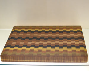 Large checkered wood cutting board