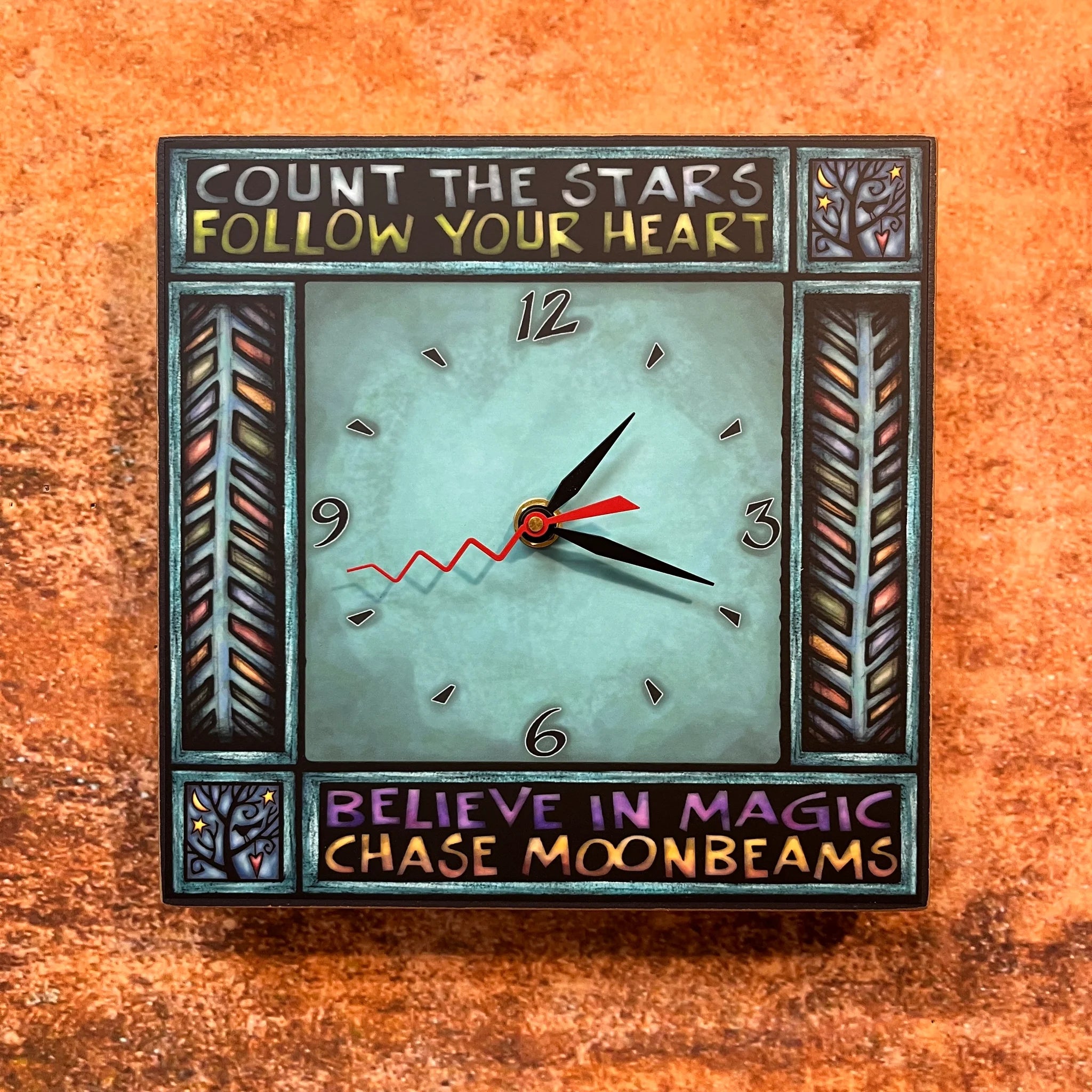 "Believe in Magic" Square Clock