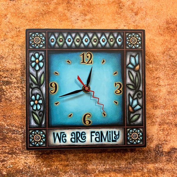 "We are Family" Square Clock