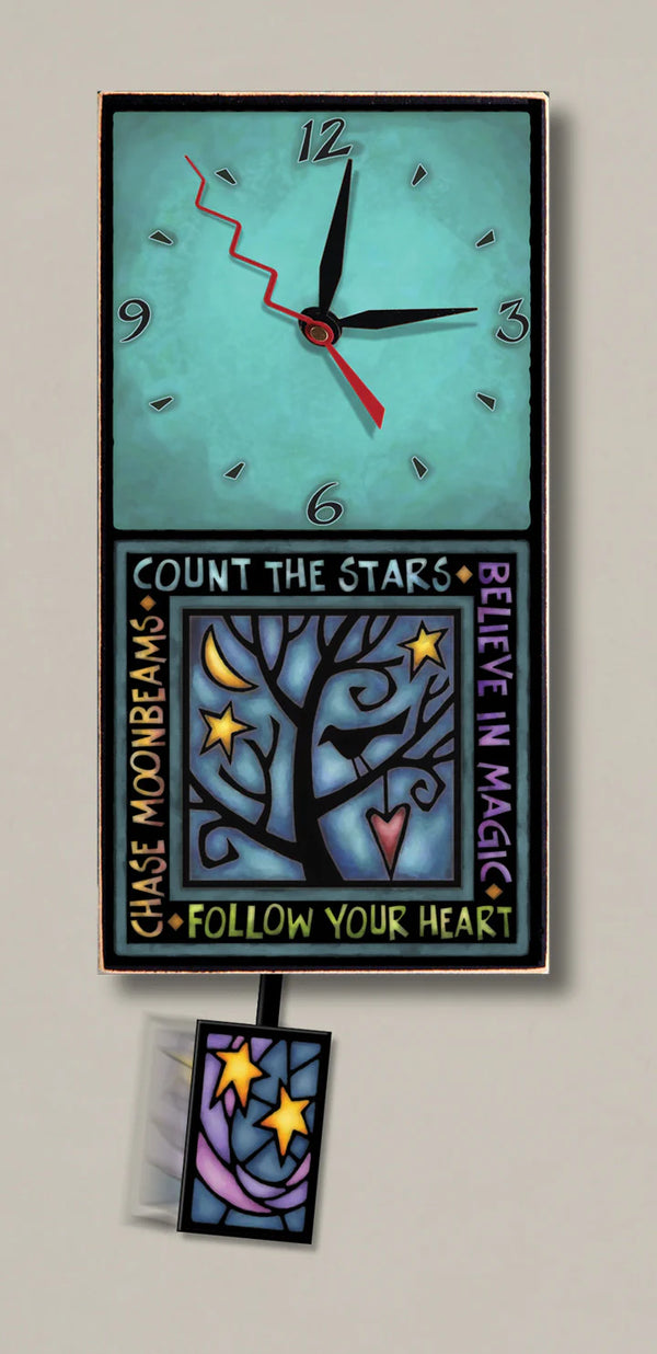 "Follow Your Heart" Small Pendulum Clock
