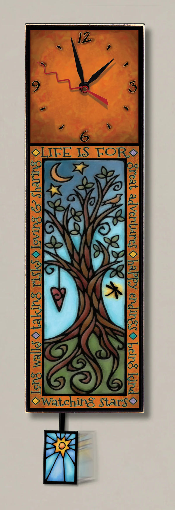 "Life is For" Long Pendulum Clock