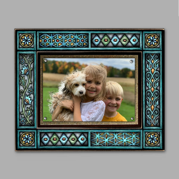 "Blue Motif" Medium Picture Frame