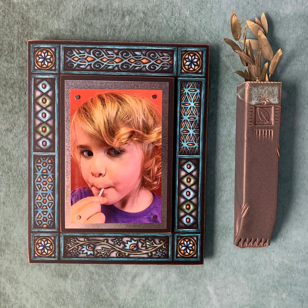 "Blue Motif" Medium Picture Frame