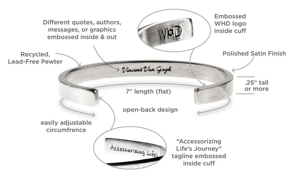 "Grow Through What You Go Through" Metal Cuff Bracelet