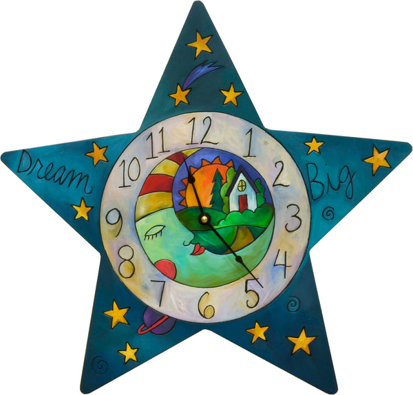 "Who Hung the Moon" Star Shaped Clock