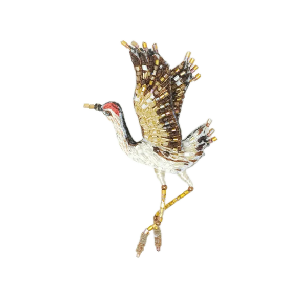 Whooping Crane Brooch Pin