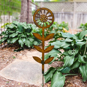 Sunflower metal garden sculpture