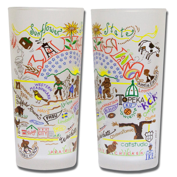 Kansas Drinking Glass