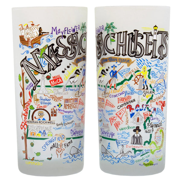 Massachusetts Drinking Glass