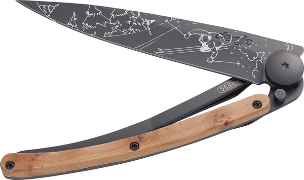 Pocket Knife | Juniper Wood +  Snow Ski