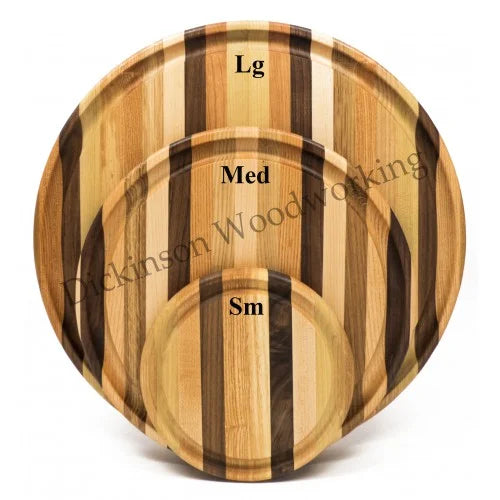 Wooden Circle Cutting Board w/ Groove
