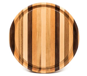 Wooden Circle Cutting Board w/ Groove