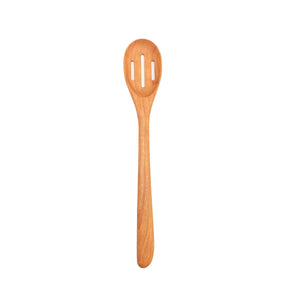 Wooden Slotted Oval Spoon