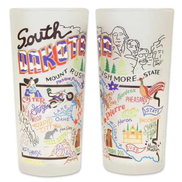 South Dakota Drinking Glass