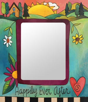 "As You Wish" Picture Frame – Vibrant and colorful "Happily Ever After" artisan printed picture frame front view