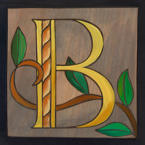 Sincerely, Sticks "B" Alphabet Letter Plaque option 2 with tree branch