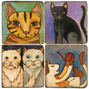 Cute cats design coaster set