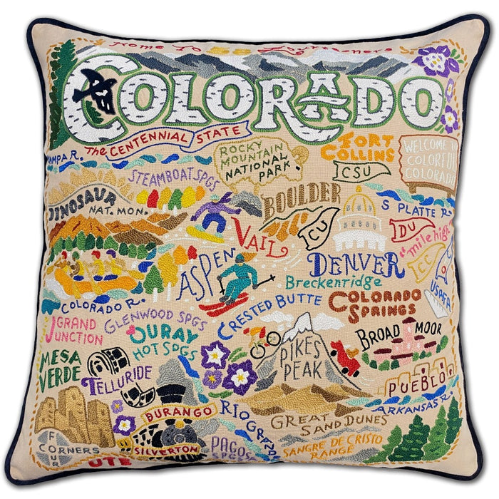Colorado Hand-Embroidered Pillow
