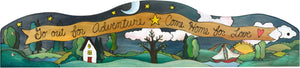 Door Topper –  "Go Out for Adventure, Come Home for Love" landscape door topper with tree of life at the center
