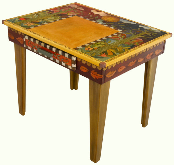 Small Desk –  "Seek Knowledge/Find Peace/Dream Big" small desk with day and night nature motif