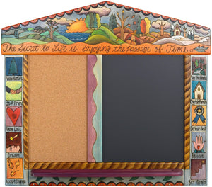 Small Activity Board –  "The Secret to Life is Enjoying the Passage of Time" activity board with changing of the four seasons on the horizon motif