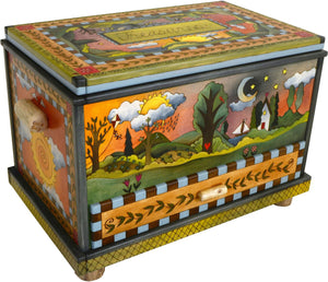 Chest with Drawer –  "Treasures" chest with drawer with four seasons landscapes motif
