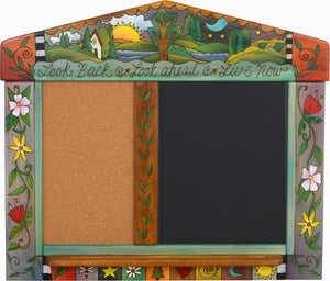 Medium Activity Board – "Look Back, Look Ahead, Live Now" activity board with flower and nature motif