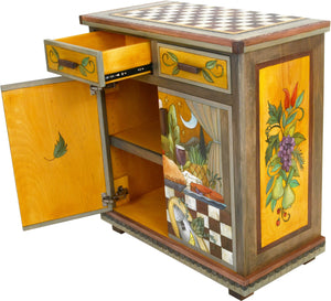 Small Buffet –  Small buffet with food in the kitchen with sun and moon in the sky motif