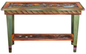Sticks handmade sofa table with four seasons landscape motif