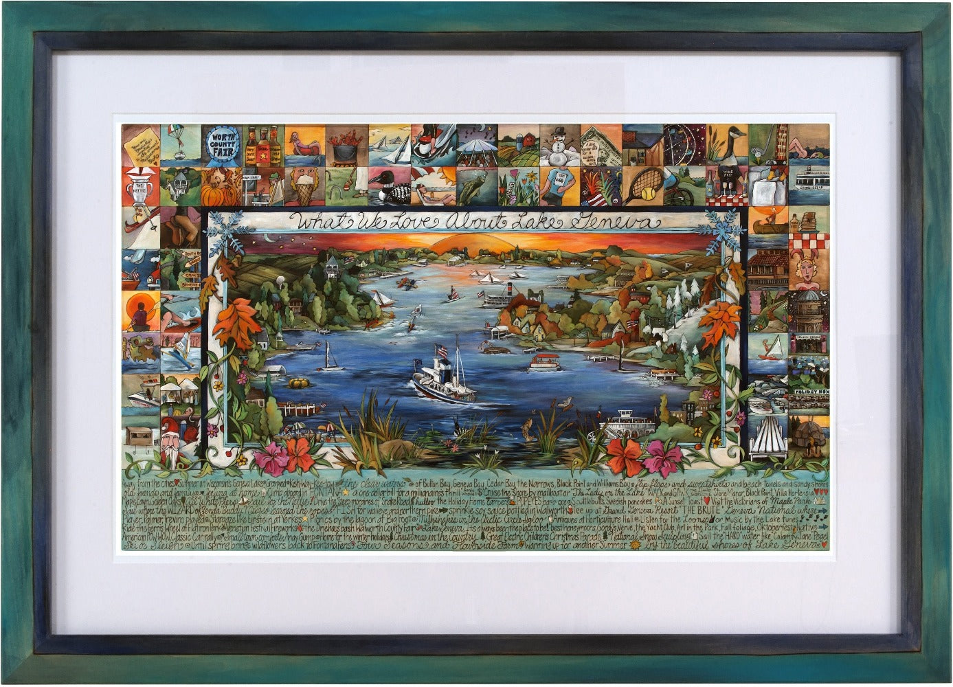 Framed WWLA Lake Geneva Lithograph –