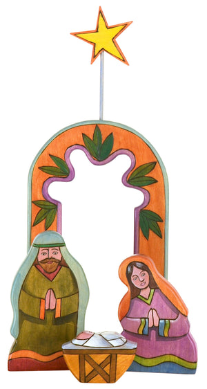 Holy Family Nativity –  Colorful and festive holy family nativity scene
