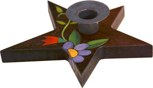 Star-Shaped Candle Holder –  Star-shaped candle holder with floral motifs