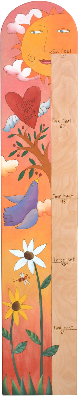 Everlasting Growth Chart –  Inspirational nature themed growth chart "follow your heart"