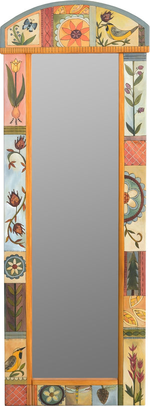 Wardrobe Mirror –  Elegant wardrobe mirror with contemporary floral motif