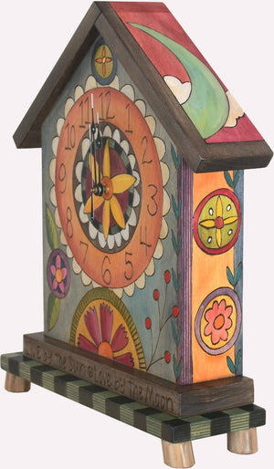Mantel Clock –  Fun and eclectic mantel clock with floral motifs