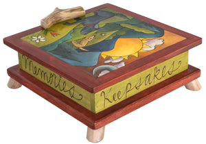 Keepsake Box – Friendly dogs play about in a hilly landscape motif
