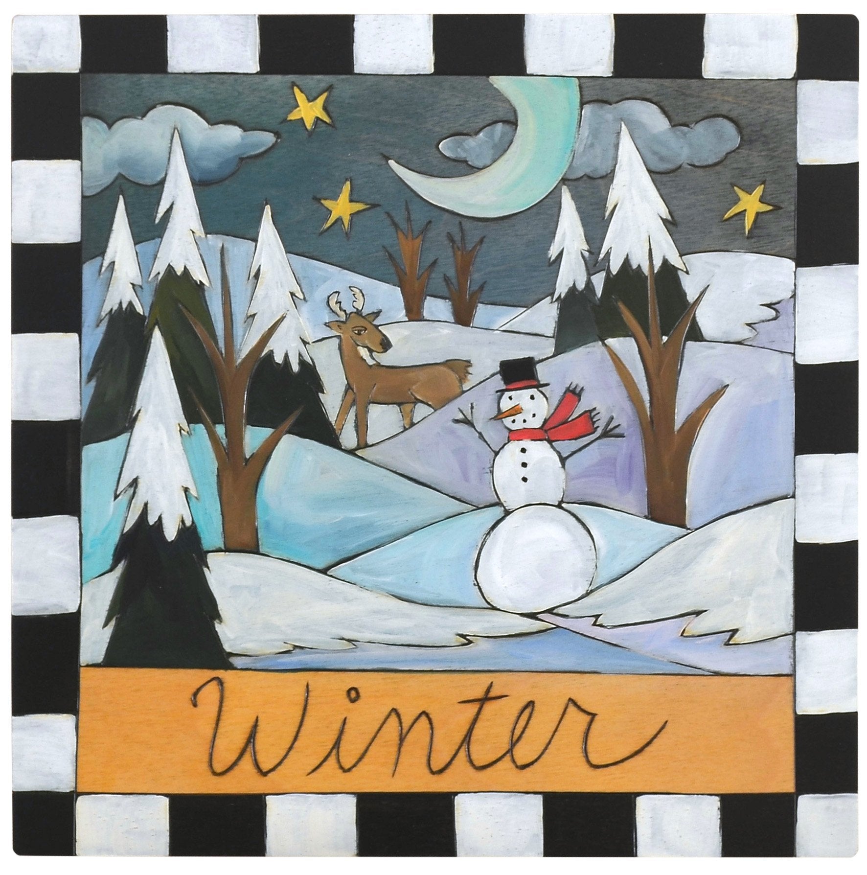 Sticks handmade wall plaque with