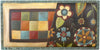 Sticks handmade 3' bench with leather and beautiful contemporary floral design