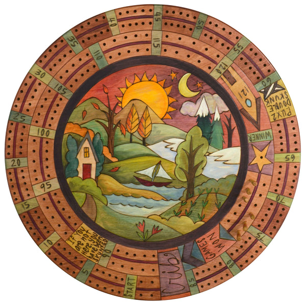 20" Cribbage Lazy Susan –  A warm four seasons design
